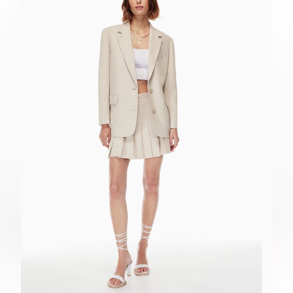Aritzia Wilfred Herring Birch Sophia Blazer Single-Breasted Twill Jacket BNWT XL